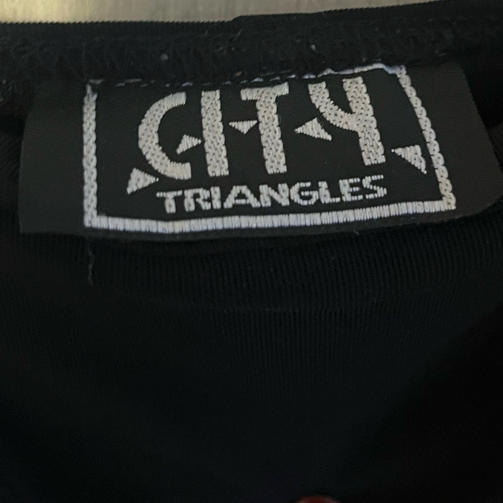 VTG City Triangles Dress Womens M 90s Y2K USA Made Whimsigoth MINIMALIST LBD - Picture 5 of 10